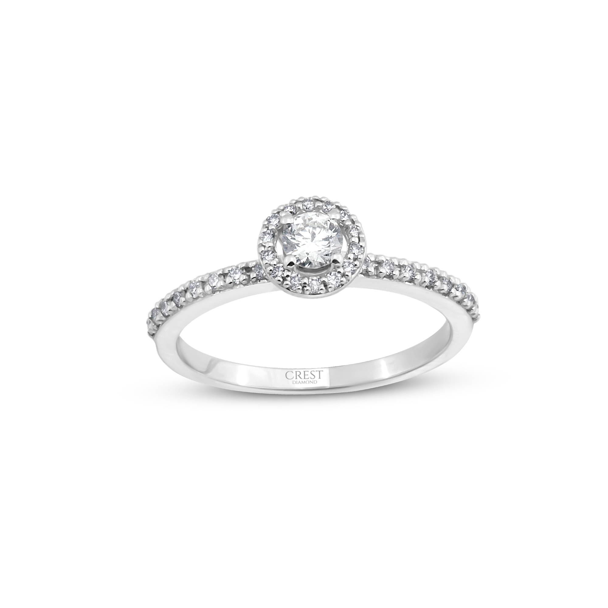 Tektaş Pırlanta Yüzükler 0.50 Karat Halo Yüzük - YZ0005